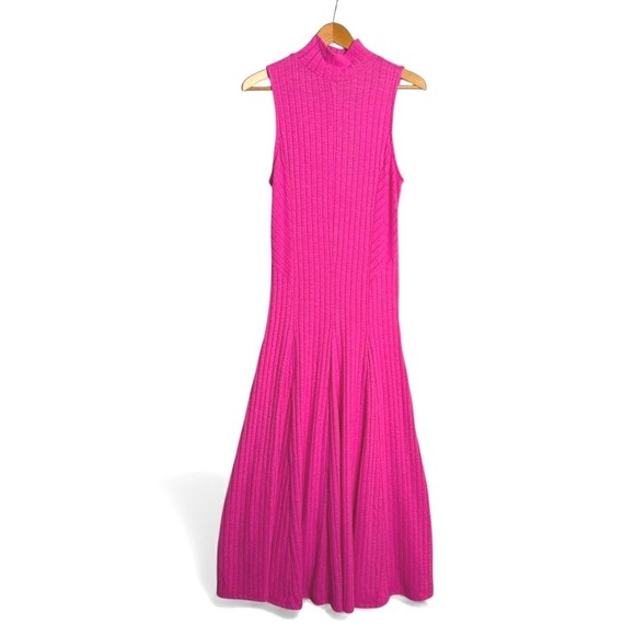 Scoop Seamed Ribbed Maxi Dress Pink Riot Size L (12–14) NWT - Picture 5 of 11